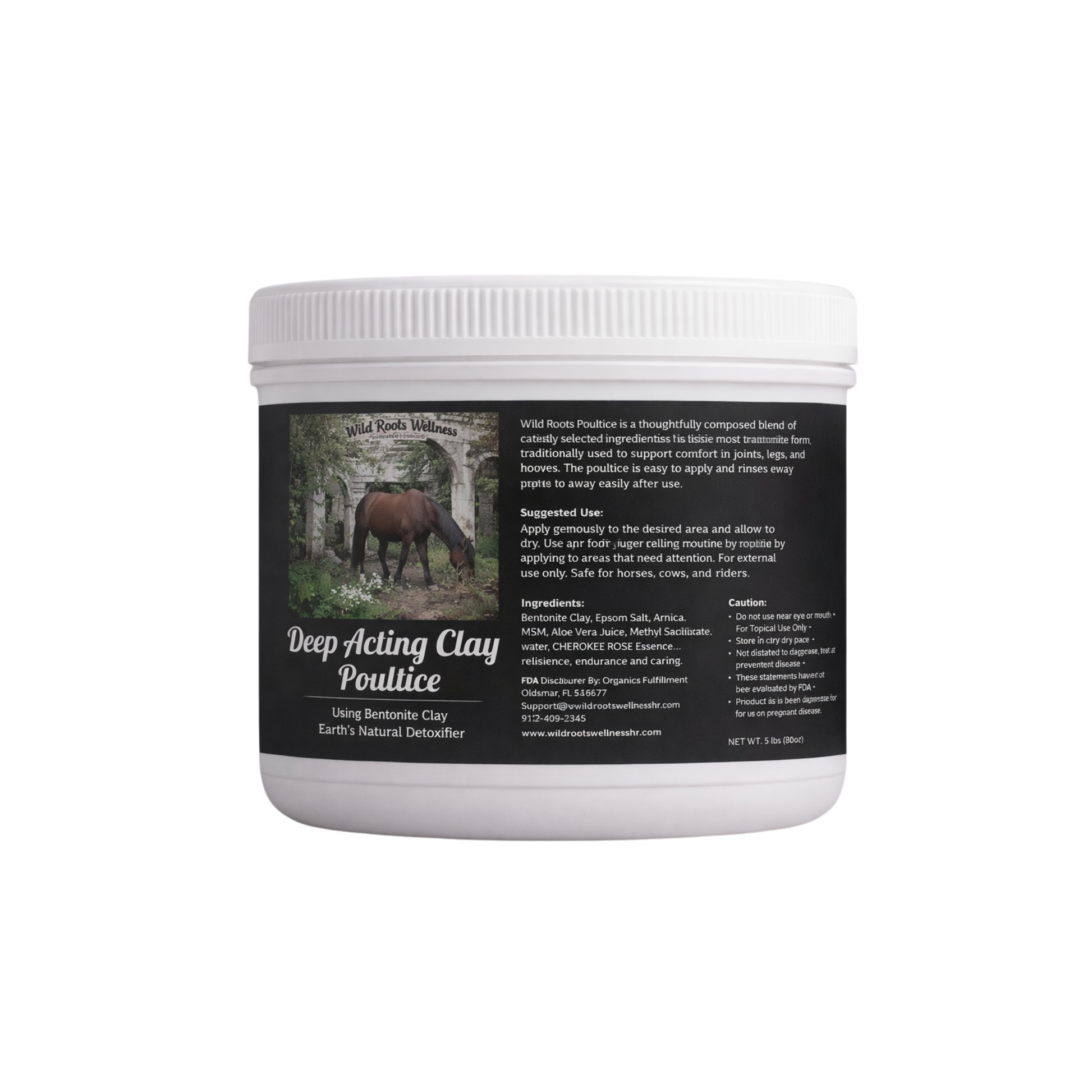 Deep Acting Clay Poultice jar showing natural relief and skin care benefits, designed for body care needs.